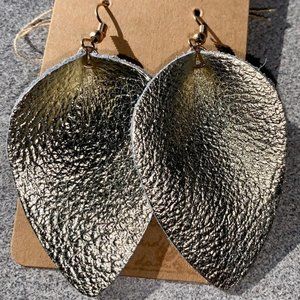 3 for $20 - gold leather earrings